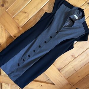 Calvin Klein Black button down Work business 2 tone black grey sz 8 10